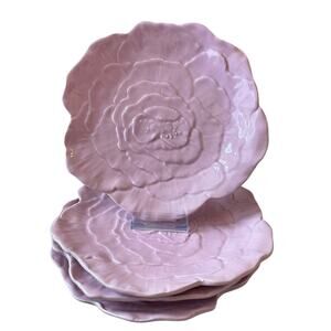 VIETRI Fiori Di Campo Lilac Rose Salad Plates 8.5in Set of 4 New